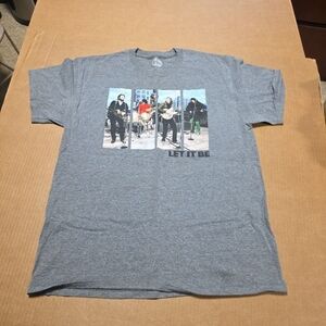 The Beatles "Let It Be" Grey  graphic Tee Merch  Rock Band  T-shirt Men’s Large
